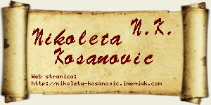 Nikoleta Kosanović vizit kartica